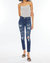 Tobie Mid Rise Super Skinny Jeans - Medium Stone Wash