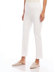 Cropped Pintuck Pants In Off White