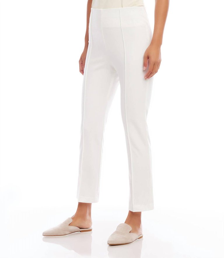 Cropped Pintuck Pants In Off White