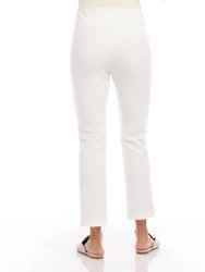Cropped Pintuck Pants In Off White