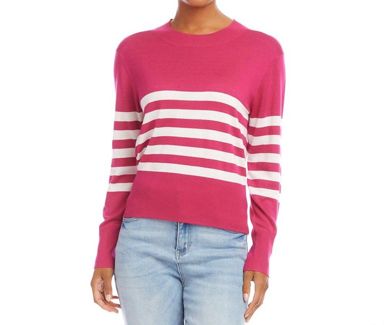 Stripe Sweater In Pink - Pink