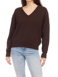 V-Neck Sweater - Espresso