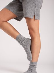 Cable Knit Cashmere Socks