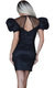 Illusion High Neck Short Sleeves Dress In Black