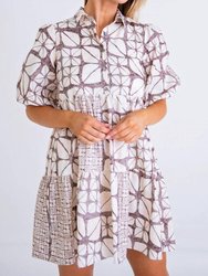 Lorretta Linen Dress - Safari Print