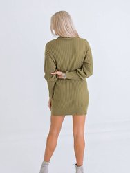 Rib Mock Sweater Dress