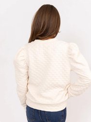 Solid Check Long Sleeve Top