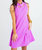 Solid Cut-Out Neck Ruffle Bottom Dress In Pink - Pink