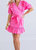 Solid Poplin Wrap Ruffle Dress - Hot Pink