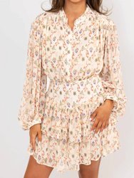 Vintage Floral Chiffon Dress - Ivory