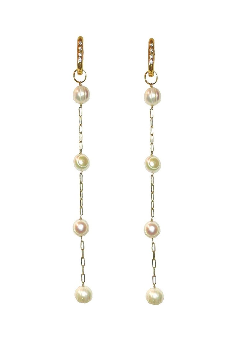 Pearl Chandelier Earrings - Gold