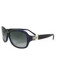 Annika Rectangle Plastic Sunglasses With Grey Lens - Blue