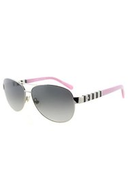 Dalia Aviator Metal Sunglasses With Grey Gradient Lens - Pink