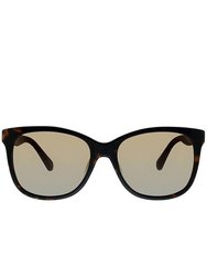 Danalyn Square Plastic Tortoise Sunglasses With Brown Gradient Lens In Havana - Havana