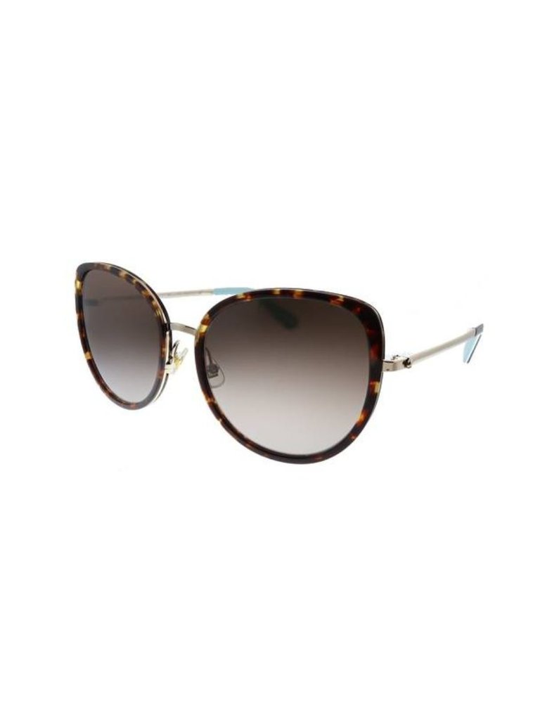 Jensen/G/S Butterfly Plastic Sunglasses With Brown Gradient Lens - Dark Havana