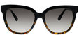 Kahli Rectangle Plastic Tortoise Sunglasses With Brown Gradient Lens - Black Havana