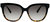 Kahli Rectangle Plastic Tortoise Sunglasses With Brown Gradient Lens - Black Havana