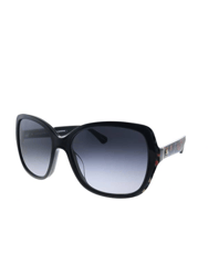 Karalyn/S Square Plastic Sunglasses With Grey Gradient Lens - Black