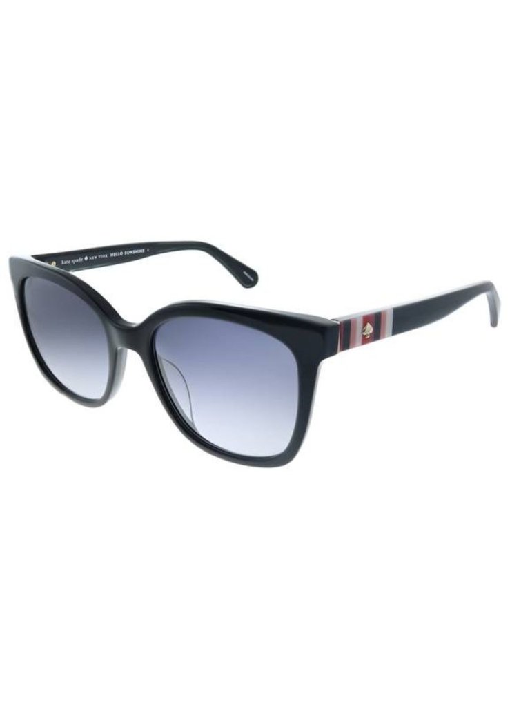 Kiya Cat-Eye Plastic Sunglasses With Grey Gradient Lens - Black