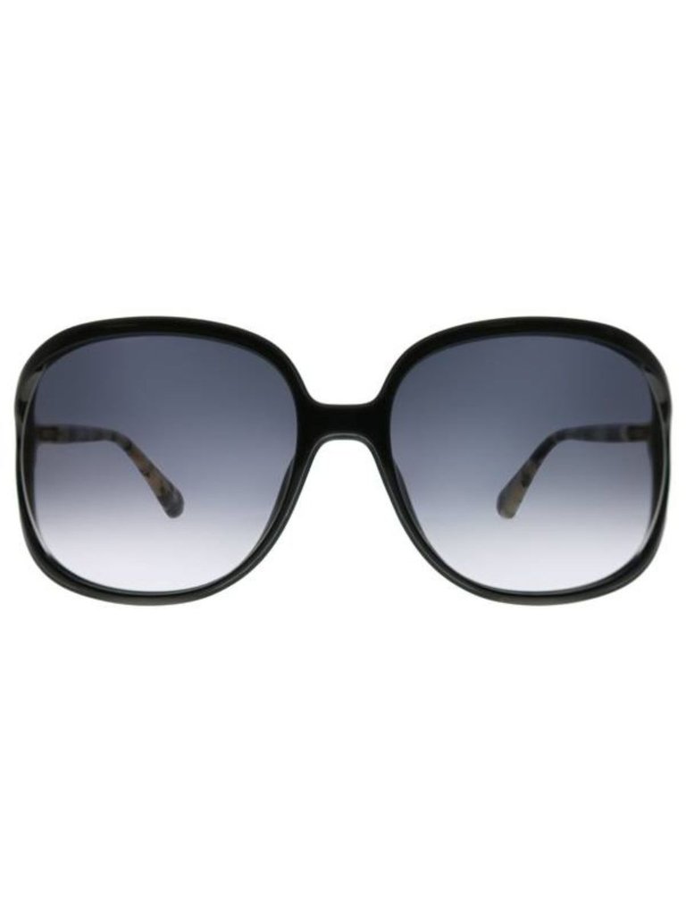 Mackenna Round Plastic Sunglasses With Grey Gradient Lens