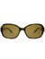 Rectangle Plastic Havana Sunglasses With Brown Polarized Lens