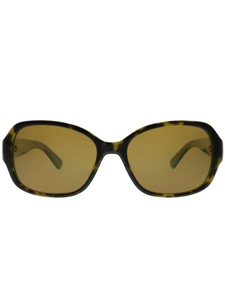 Rectangle Plastic Havana Sunglasses With Brown Polarized Lens
