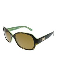 Rectangle Plastic Havana Sunglasses With Brown Polarized Lens - Tortoise Mint