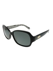 Rectangle Plastic Sunglasses With Grey Polarized Lens - Black