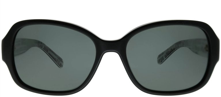 Rectangle Plastic Sunglasses With Grey Polarized Lens