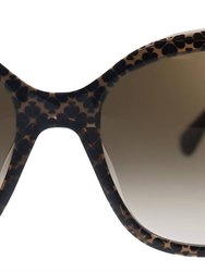 Square Plastic Sunglasses With Gradient Lens - Brown