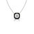 Deco Gold Necklace with Diamonds and Black Enamel - Silver/Black