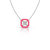 Deco Gold Necklace With Diamonds And Pink Enamel - Pink/Silver