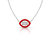 Groovy Gold Necklace With Diamonds And Red Enamel - Red