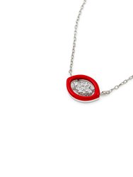 Groovy Gold Necklace With Diamonds And Red Enamel