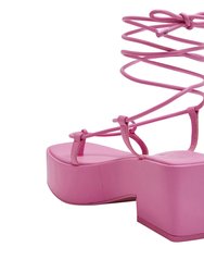 The Busy Bee Lace up Sandal - Wild Rose