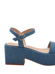 The Busy Bee Strappy Sandal - Blue Denim