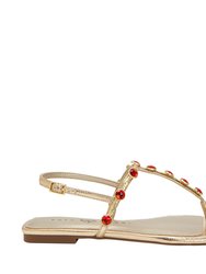The Camie Gemstone Sandal - Gold