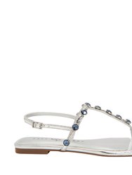 The Camie Gemstone Sandal - Silver