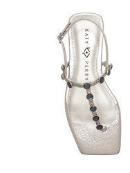 The Camie Gemstone Sandal - Silver