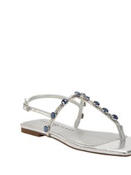 The Camie Gemstone Sandal - Silver - Silver