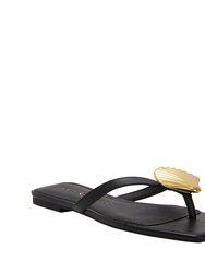 The Camie Shell Sandal - Black - Black