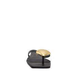 The Camie Shell Sandal - Black