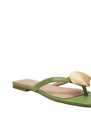 The Camie Shell Sandal - Jade Green - Jade Green