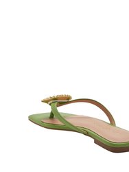 The Camie Shell Sandal - Jade Green