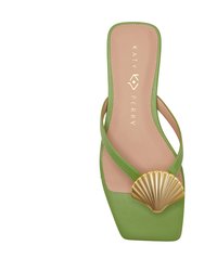 The Camie Shell Sandal - Jade Green