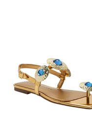 The Camie Stone Sandal - Gold - Gold