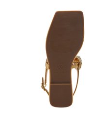The Camie Stone Sandal - Gold