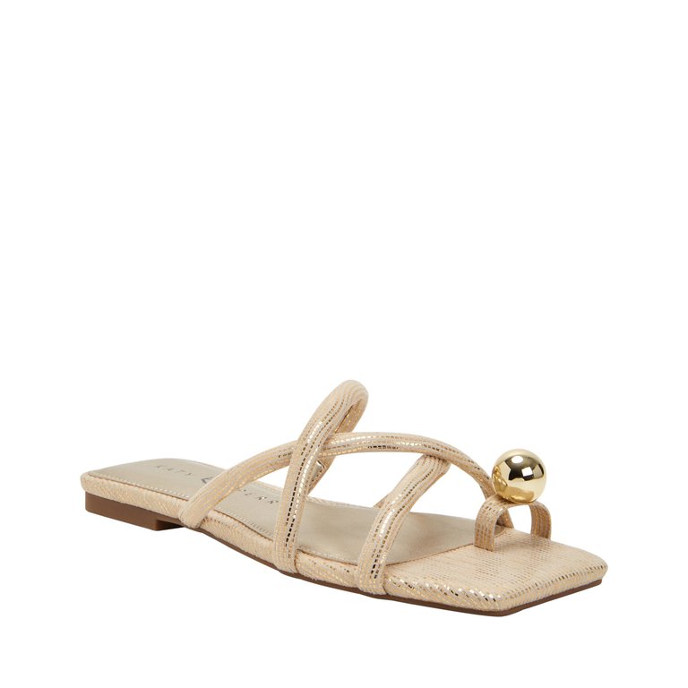 The Camie Toe Thong Sandal - Gold - Gold