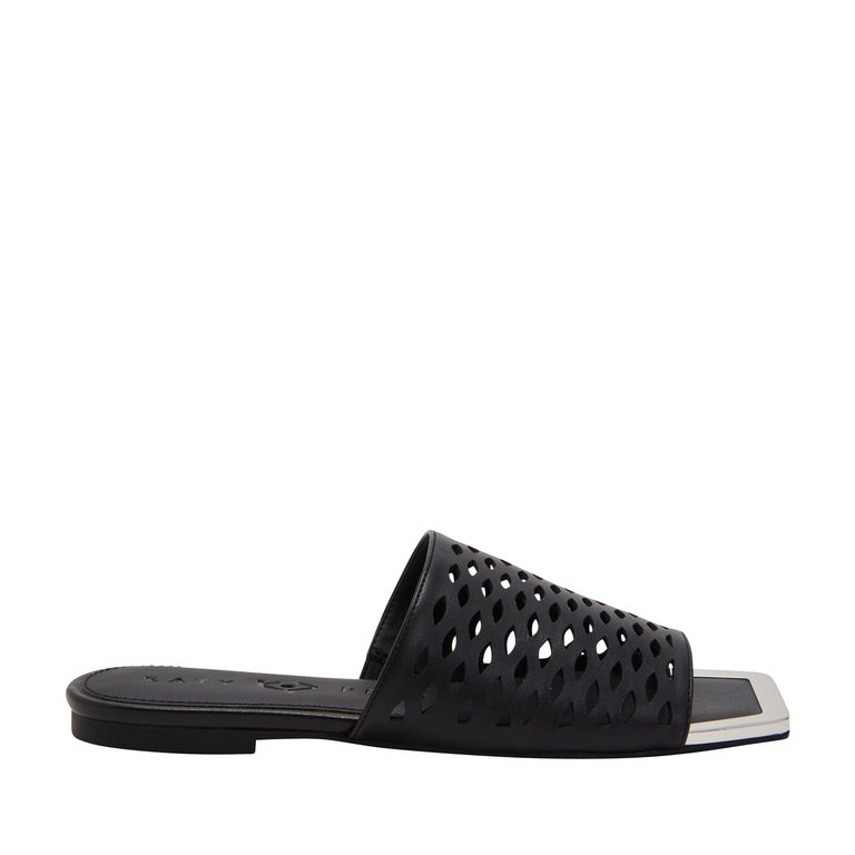 The Caught Up Fishnet Sandal - Black - Black