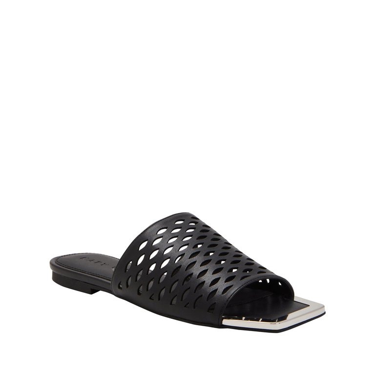 The Caught Up Fishnet Sandal - Black